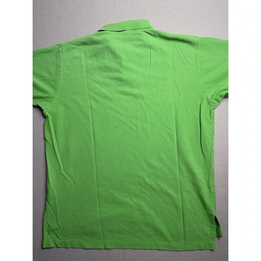 Ralph Lauren Polo Shirt Mens Large Green Small Pony Blue Cotton Preppy Casual